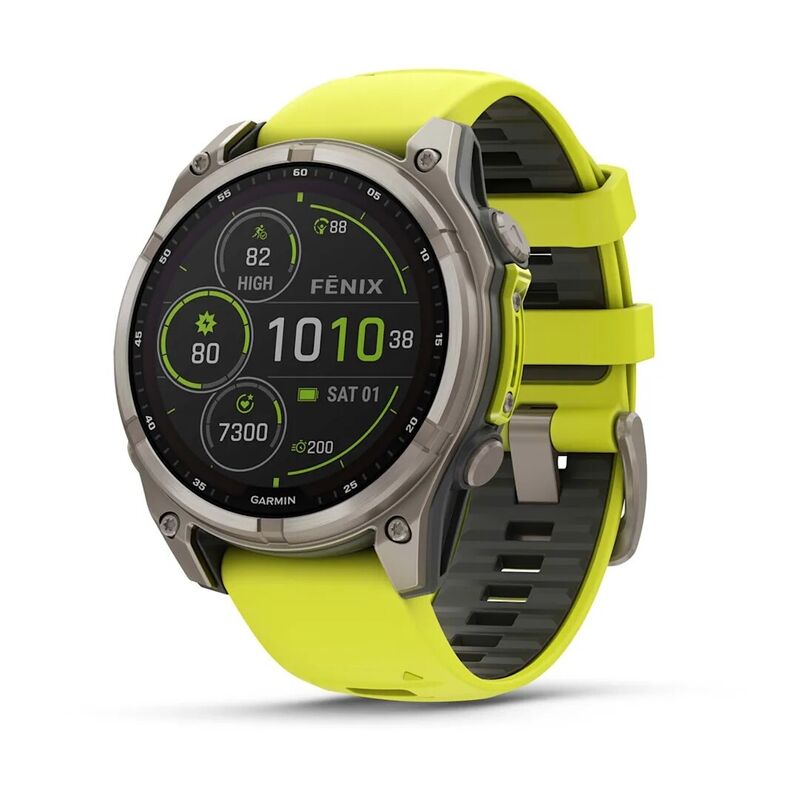 Смарт-часы Garmin FENIX 8 47mm Solar Sapphire Carbon Gray DLC Titanium with Amp Yellow/Graphite Silicone Band
