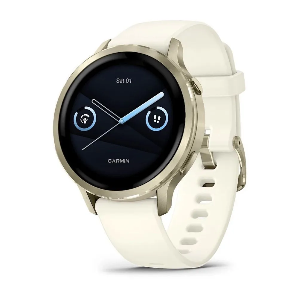 Смарт-часы Garmin Venu 4 41mm Lunar Gold Bezel With Bone Silicone Band