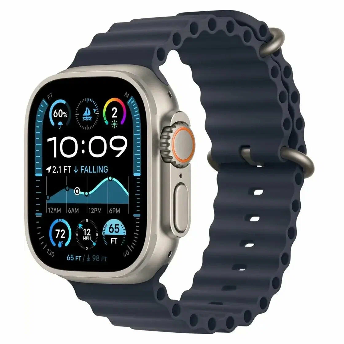 Смарт-часы Apple Watch Ultra 2 49mm Natural Titanium Navy Ocean Band