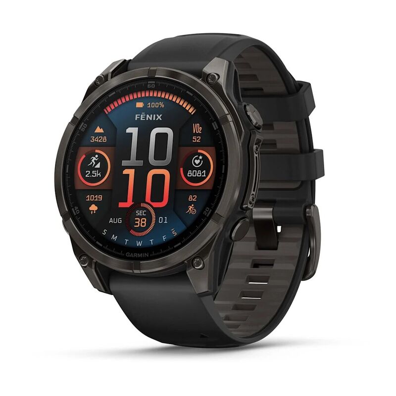 Смарт-часы Garmin FENIX 8 47mm Amoled Sapphire Titanium Carbon Gray Silicone Band