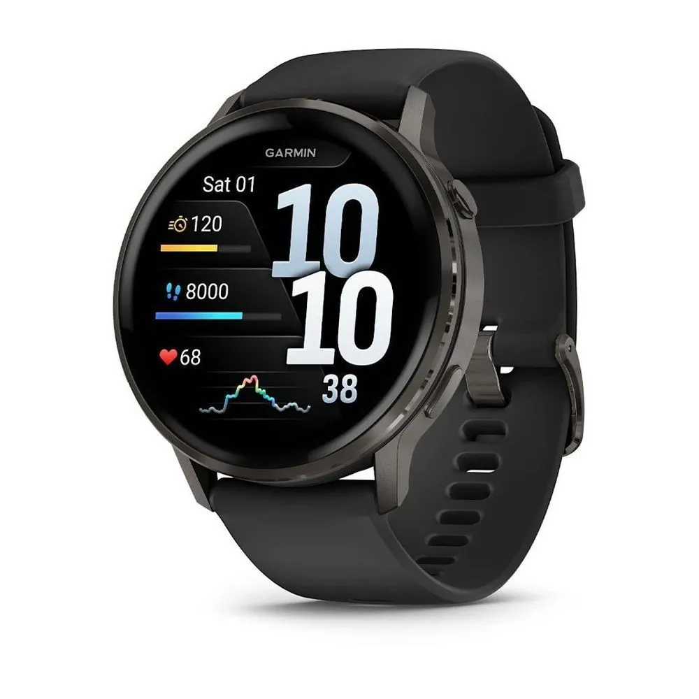 Смарт-часы Garmin Venu 4 45mm Black Bezel With Black Silicone Band