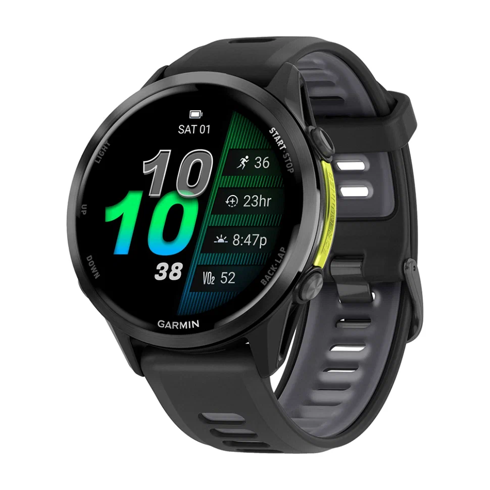 Смарт-часы Garmin Forerunner 970 Carbon grey Titanium  Bith black case and black/translucent Whitestone band
