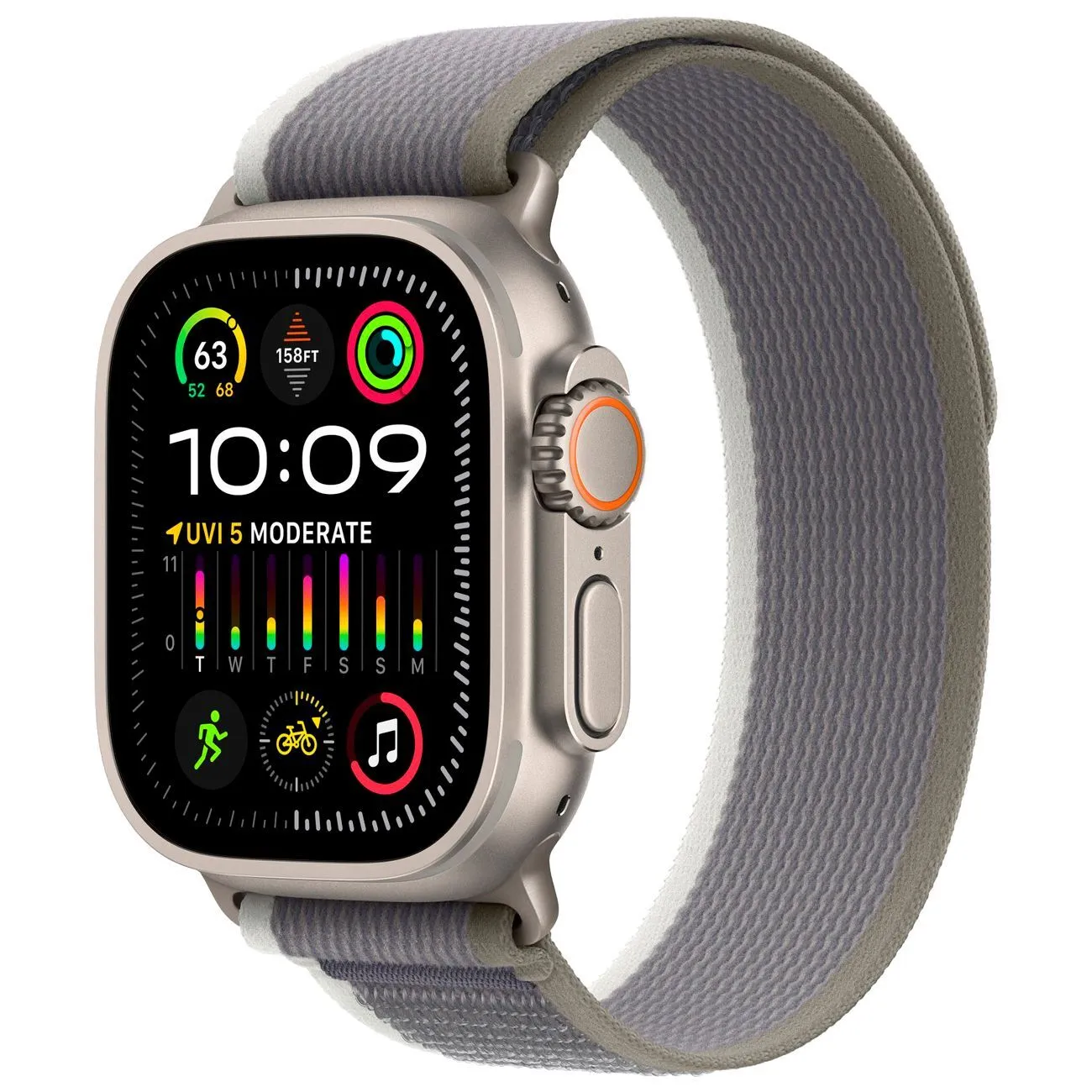 Смарт-часы Apple Watch Ultra 2 49mm Natural Titanium Green\Gray Trail Loop
